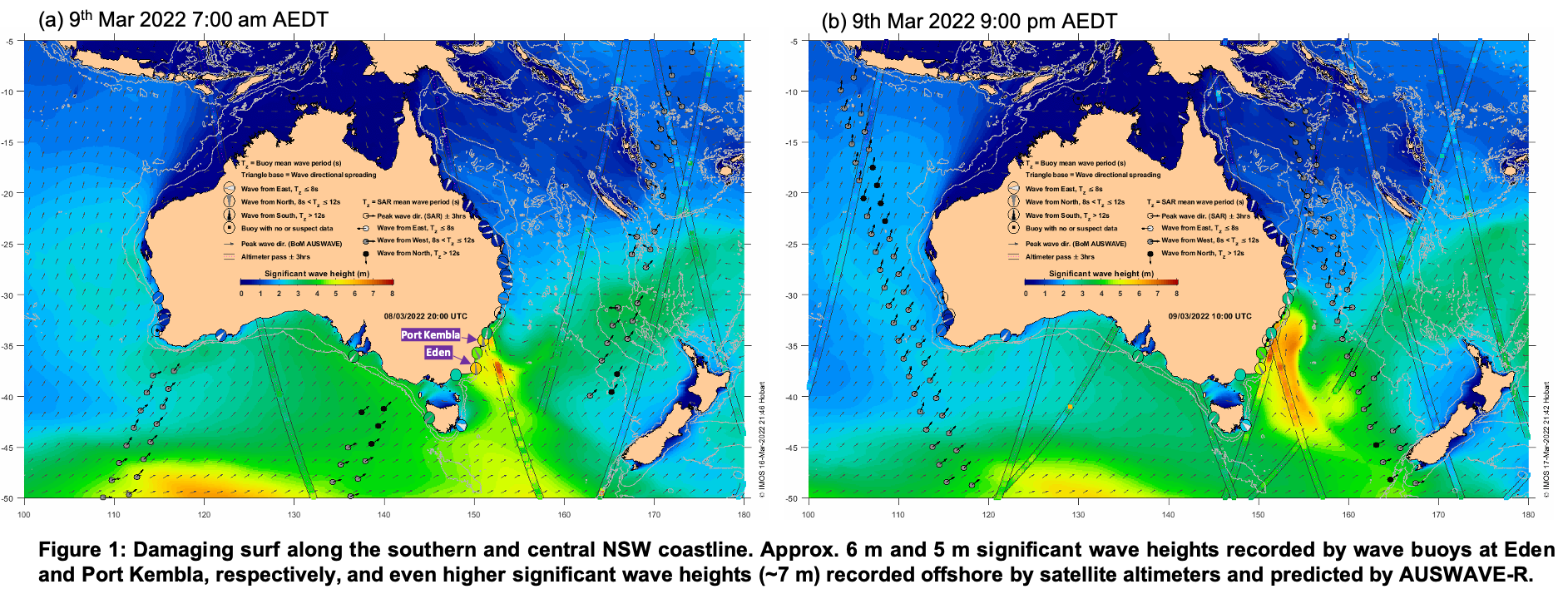 New surface waves product added to IMOS OceanCurrent